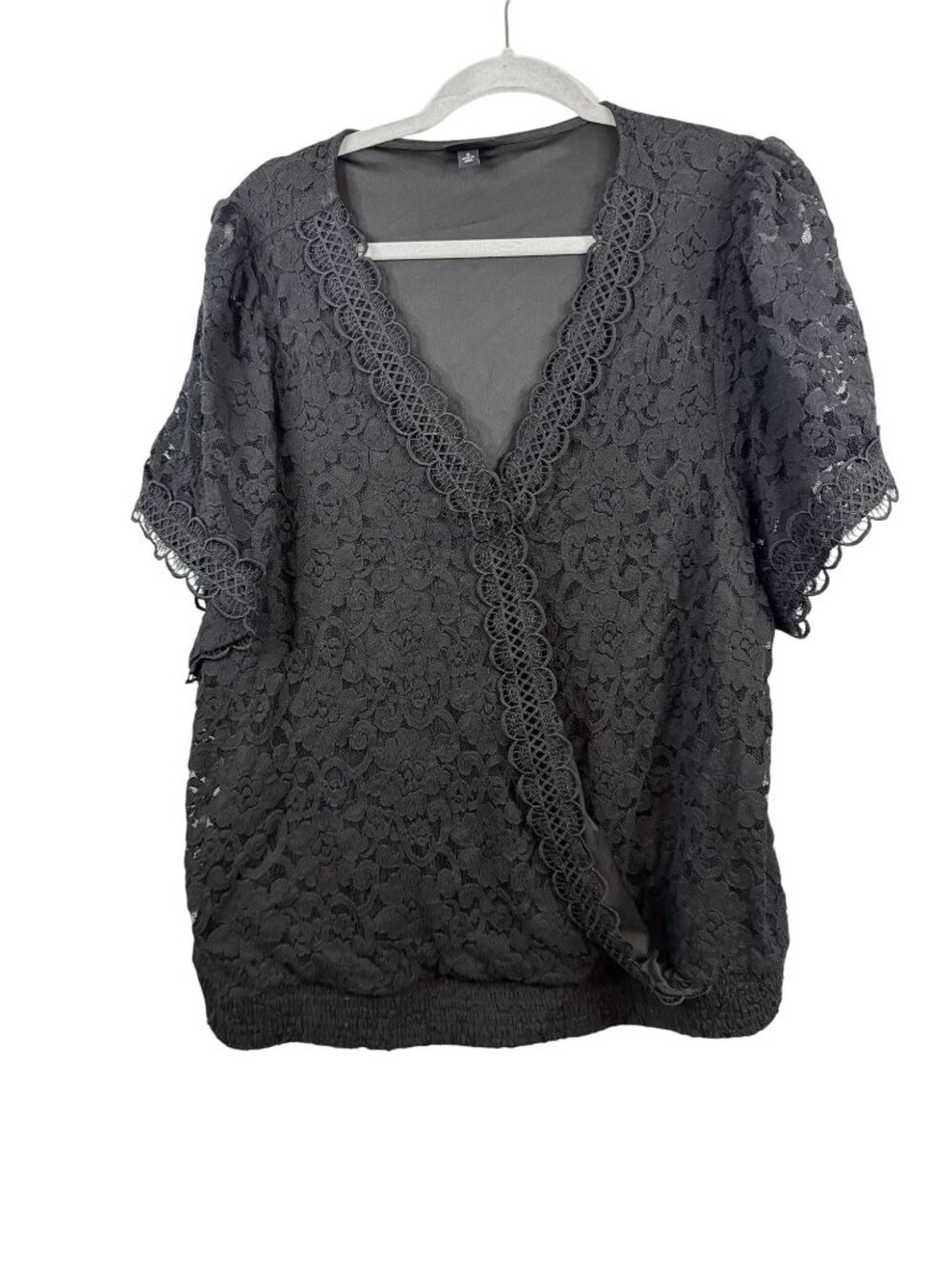Torrid Black Lace Short Sleeve Top With Inner Lining Plus Size 4